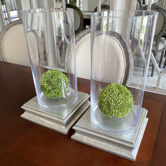 (Set of x2) Silver Weighted Vintage Pedestals (8x8") - Picture 2 of 5